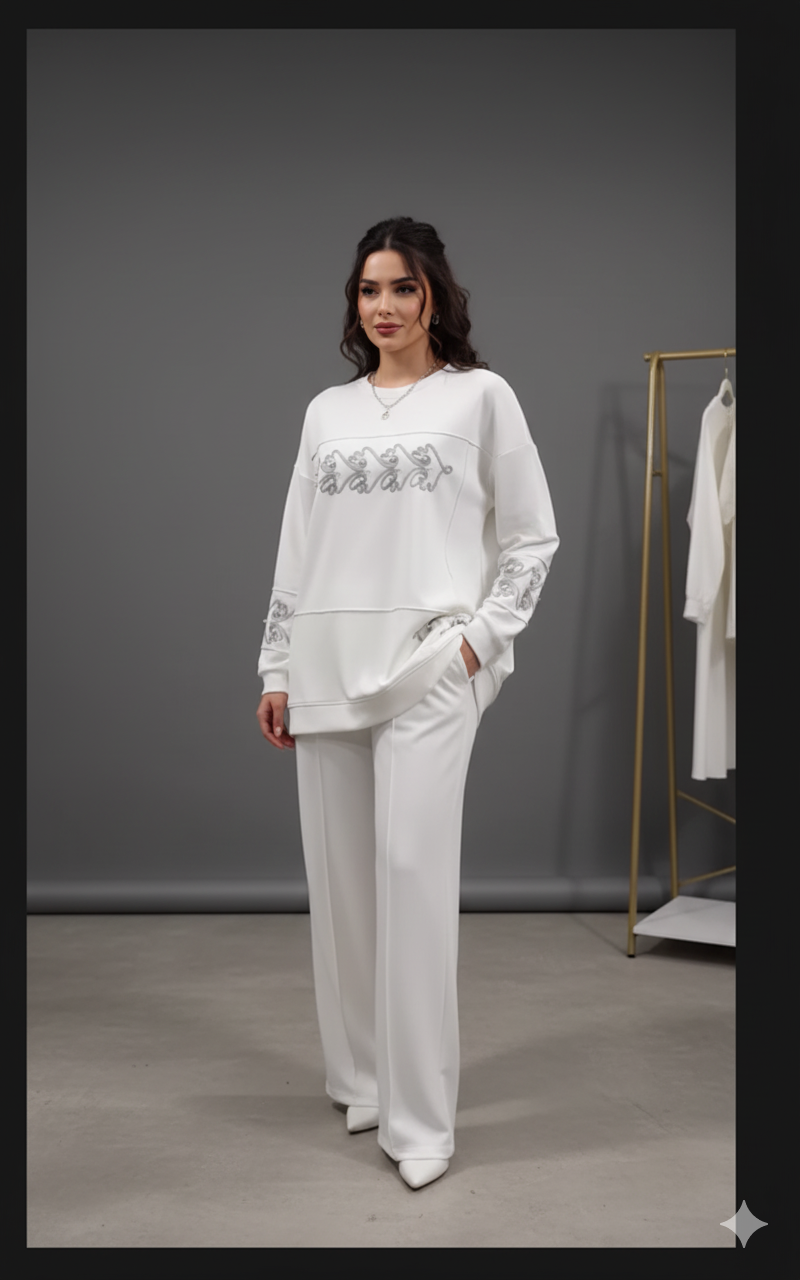 Chic White Loungewear Set