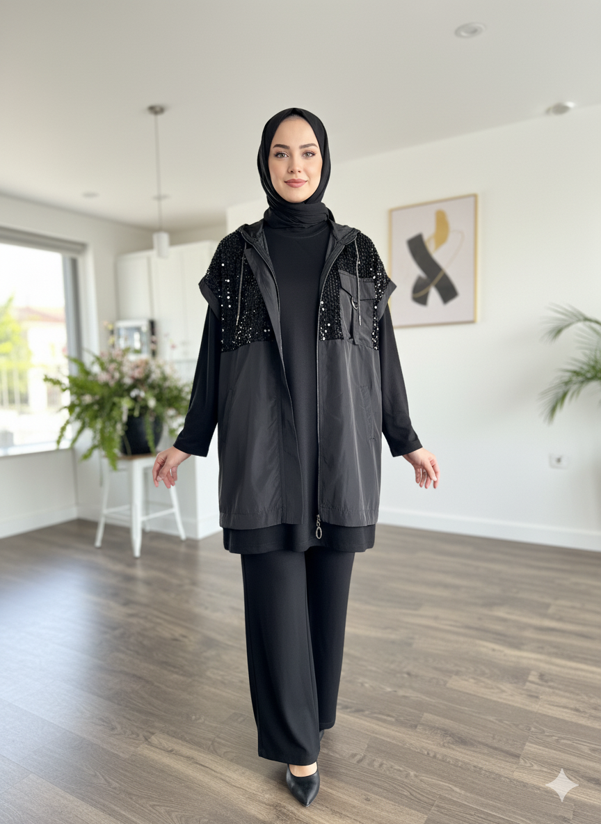 The Midnight Sparkle 3-Piece Modest Set