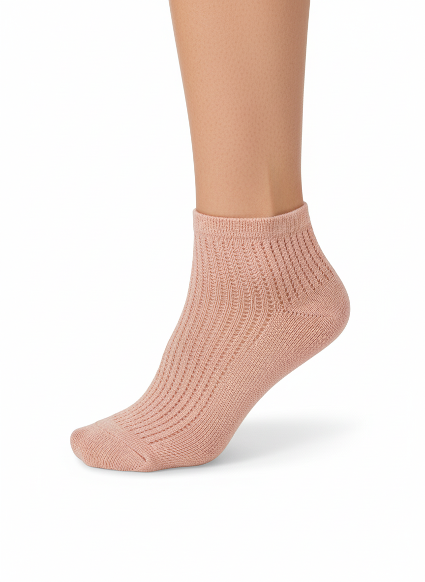 6 Different Colors Pointelle Ankle Socks