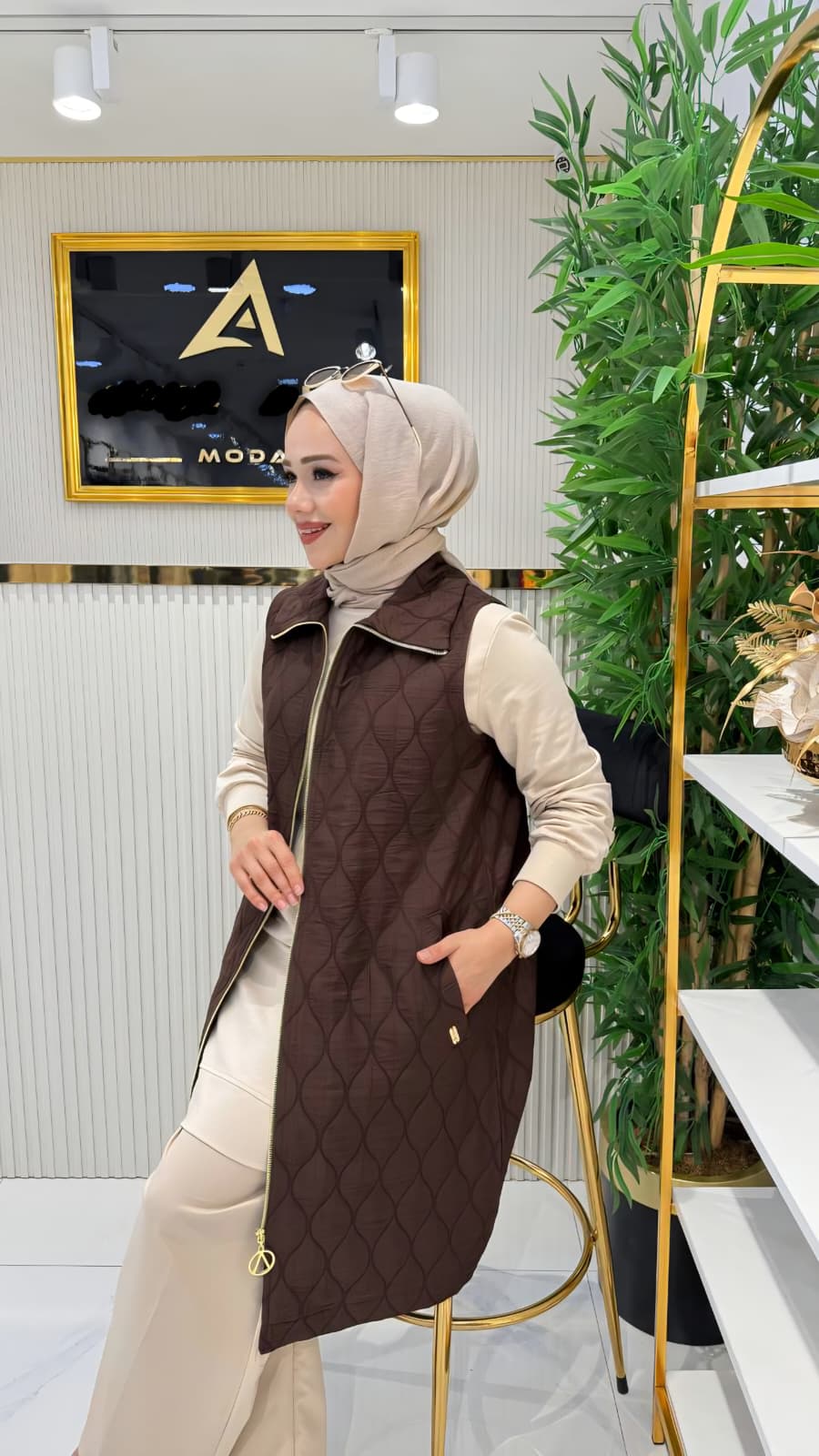 Luxury Quilted Longline Vest