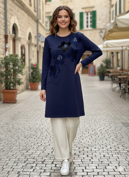 Floral Appliqué Tunic