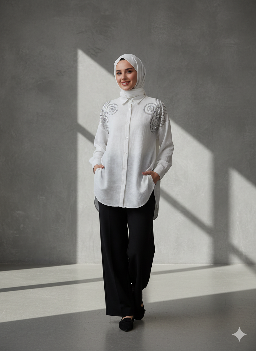 Embellished Modest Tunic