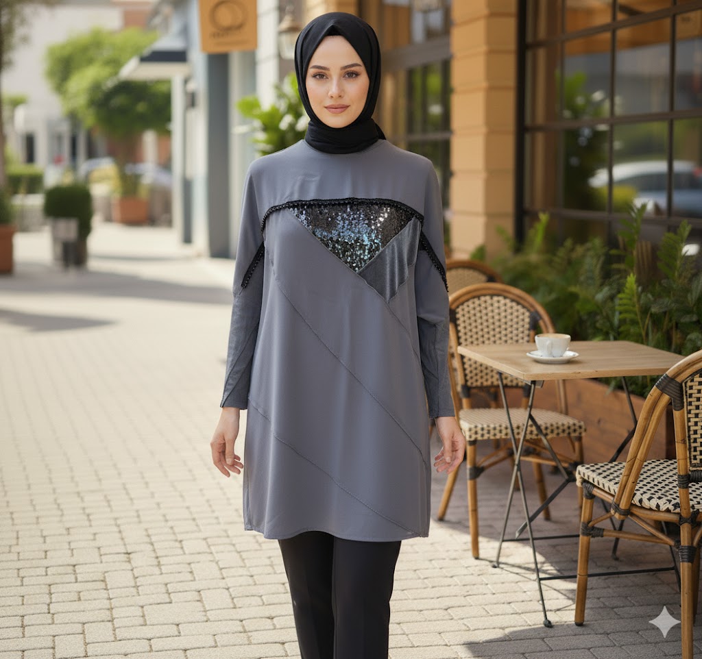 Dark Grey Sparkle Tunic