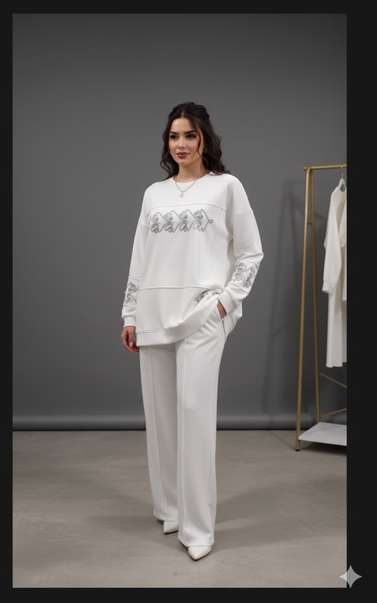 Chic White Loungewear Set