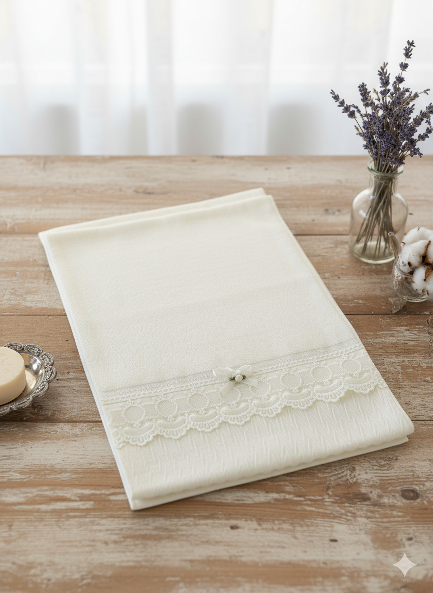 Elegant Bowknot Lace Bathroom Towels