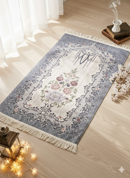 Soft Floral Arch Design Prayer Mat