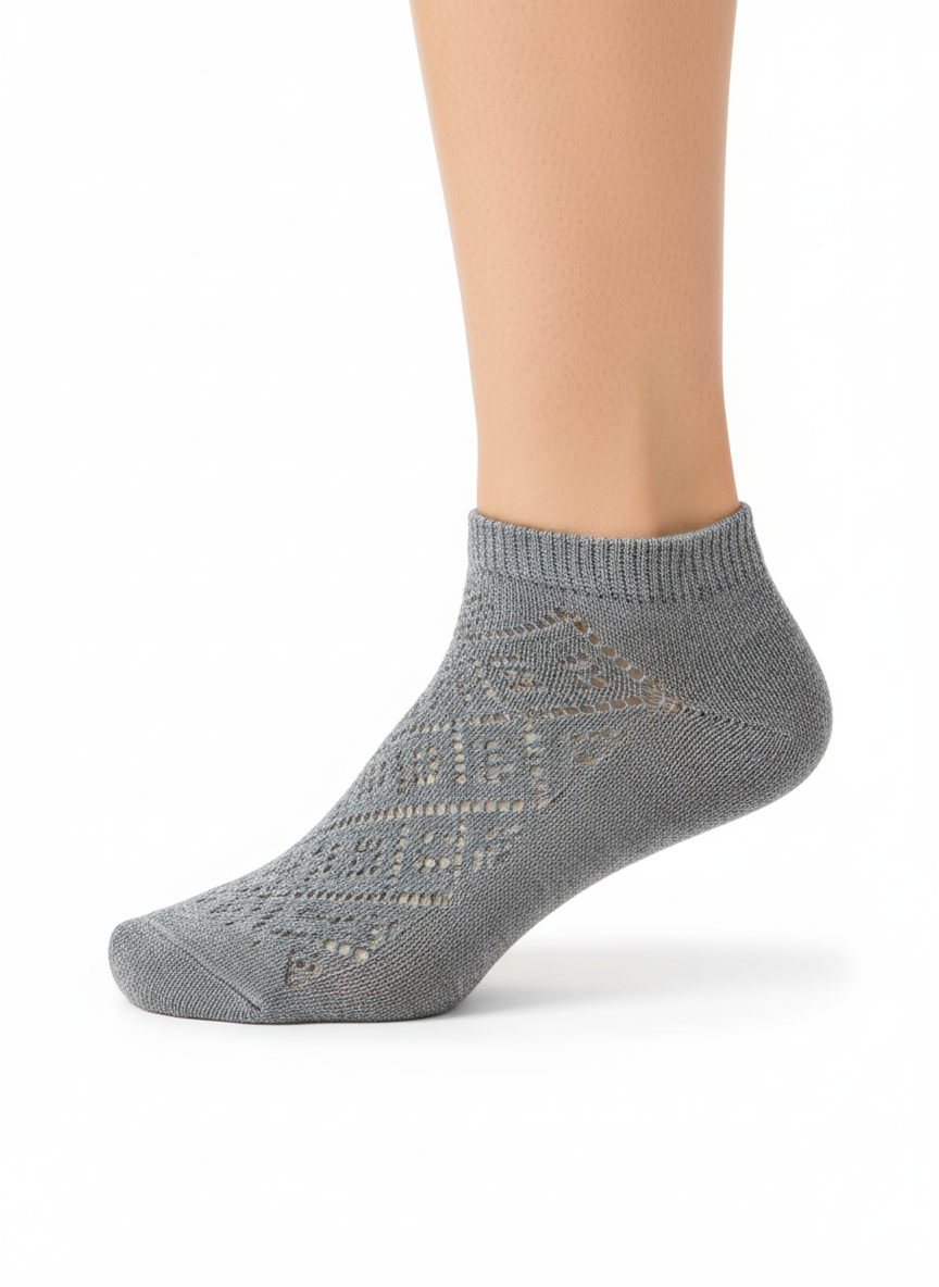 6 Different Colors Pointelle Ankle Socks