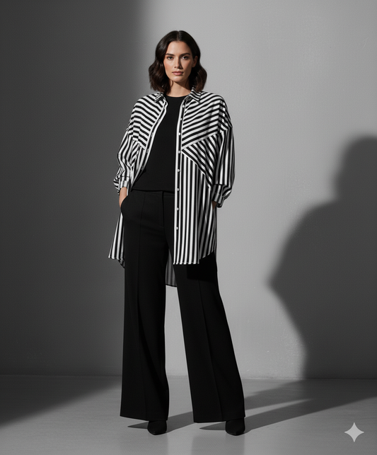 The Urban Stripe High-Low Shirt