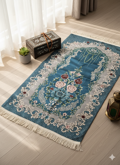 Soft Floral Arch Design Prayer Mat