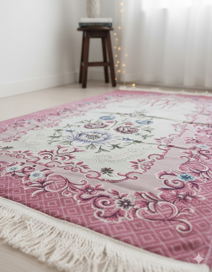 Soft Floral Arch Design Prayer Mat