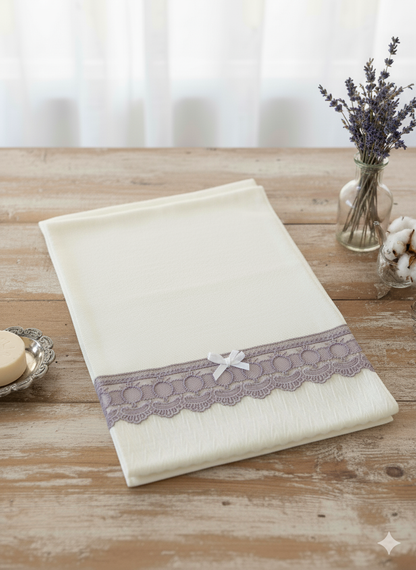 Elegant Bowknot Lace Bathroom Towels