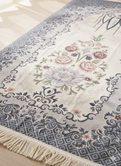 Soft Floral Arch Design Prayer Mat
