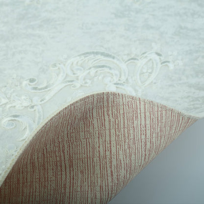 Elegant Lace-Trimmed 3-Piece Bathroom Rug Set