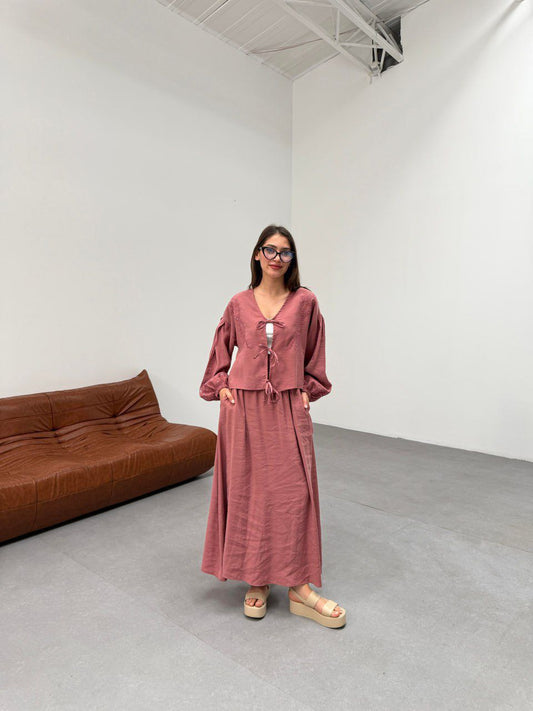 Bohemian Long Sleeve Maxi Dress – Vintage Rose