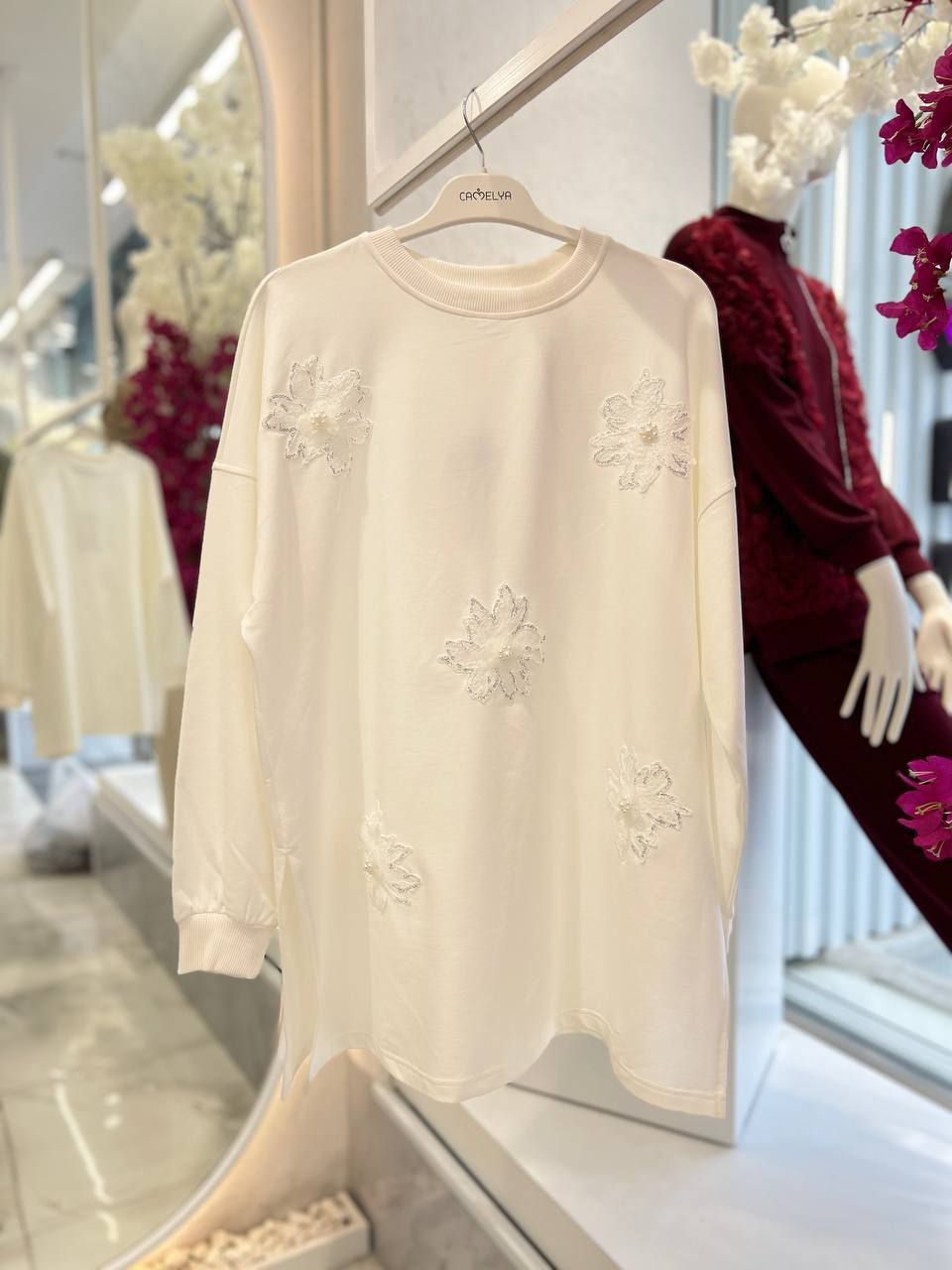 long sleeve flower women top