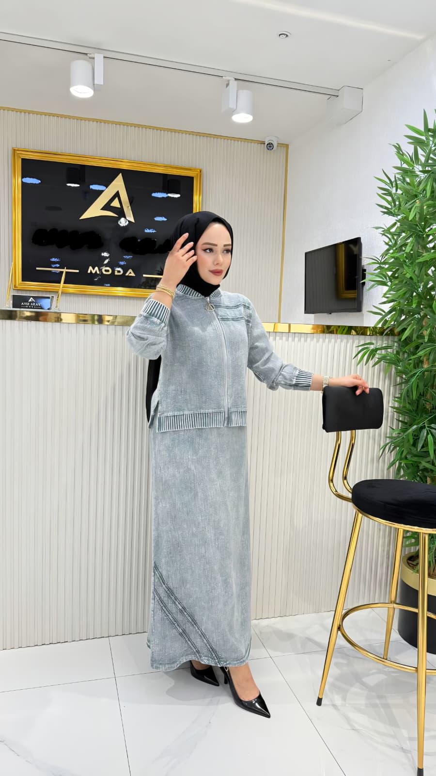 Modest Zip-Up Jacket & Skirt
