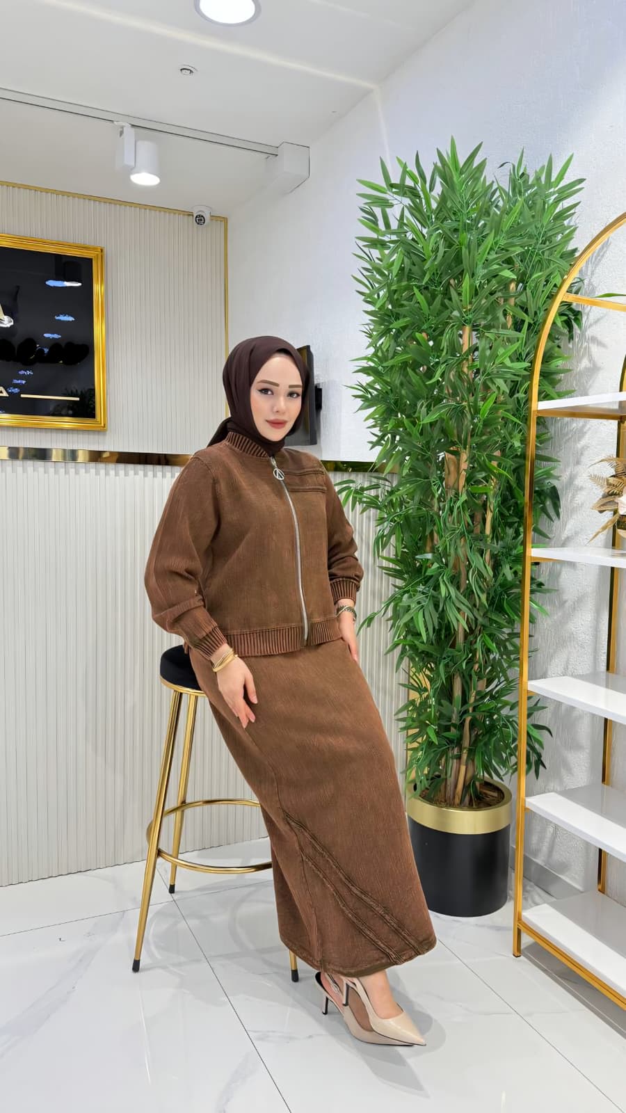 Modest Zip-Up Jacket & Skirt