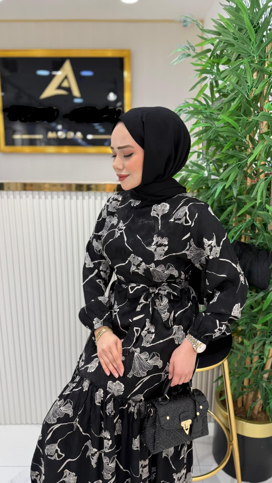 Floral Noir Maxi Dress