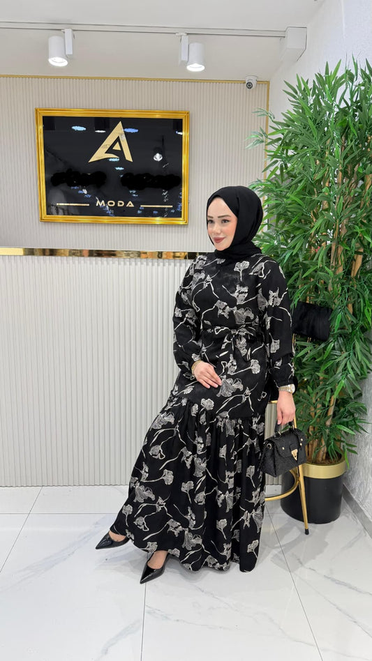 Floral Noir Maxi Dress