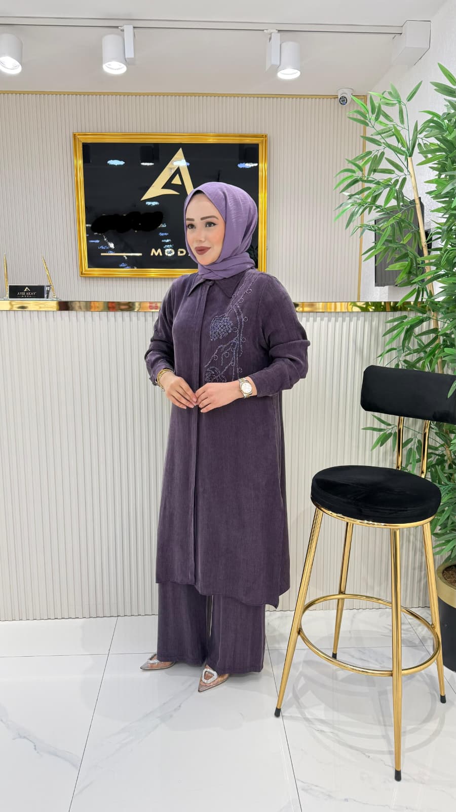 Amethyst Embroidered Modest Set