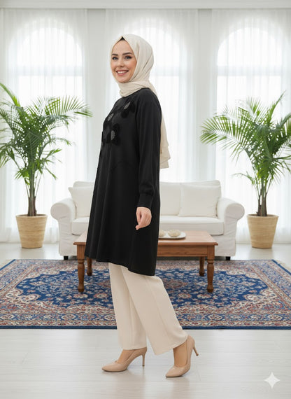 Floral Appliqué Tunic